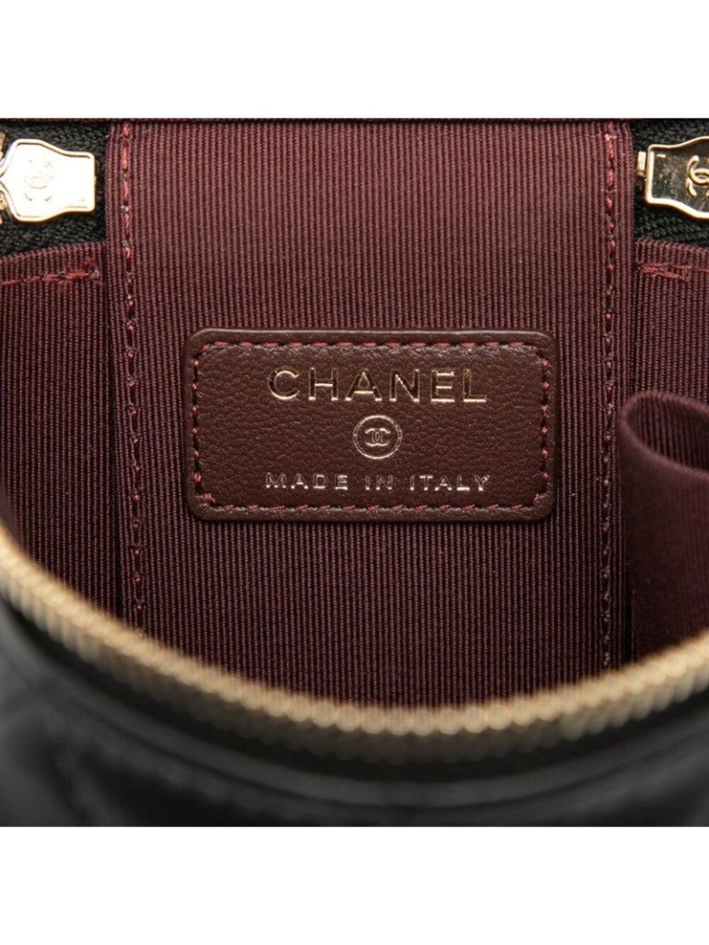 Chanel CC Logo Quilted Mini Vanity Chain Shoulder Bag Black Lambskin - Picture 5 of 7